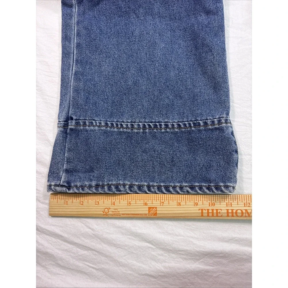 Habitual Jeans Womens 4/27 Blue Wide Leg Pleated High Rise LONG BOHO Y2K